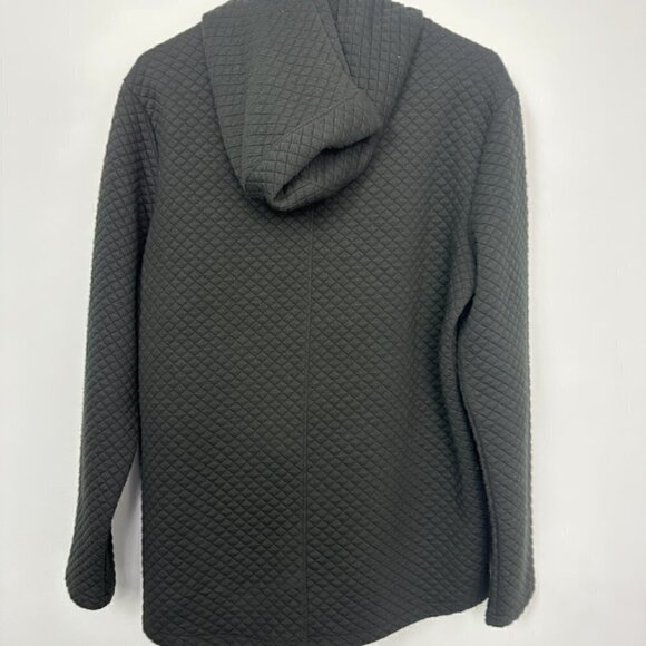 vguc Zyia Black Quilted Hoodie with kangaroo pocket, Size L - Picture 5 of 6